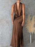 Satin Tube Maxi Dress - CELIVINE