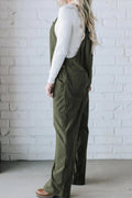 Square Neck Wide Strap Overalls - CELIVINE