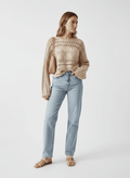 Hollow Out Cable - Knit Boat Neck Sweater - CELIVINE