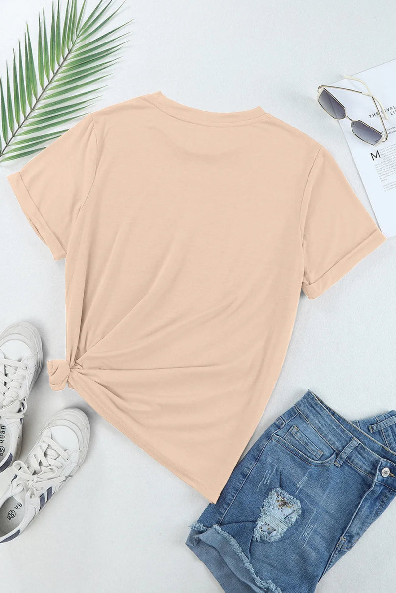 Hat Graphic Round Neck Short Sleeve T-Shirt - CELIVINE