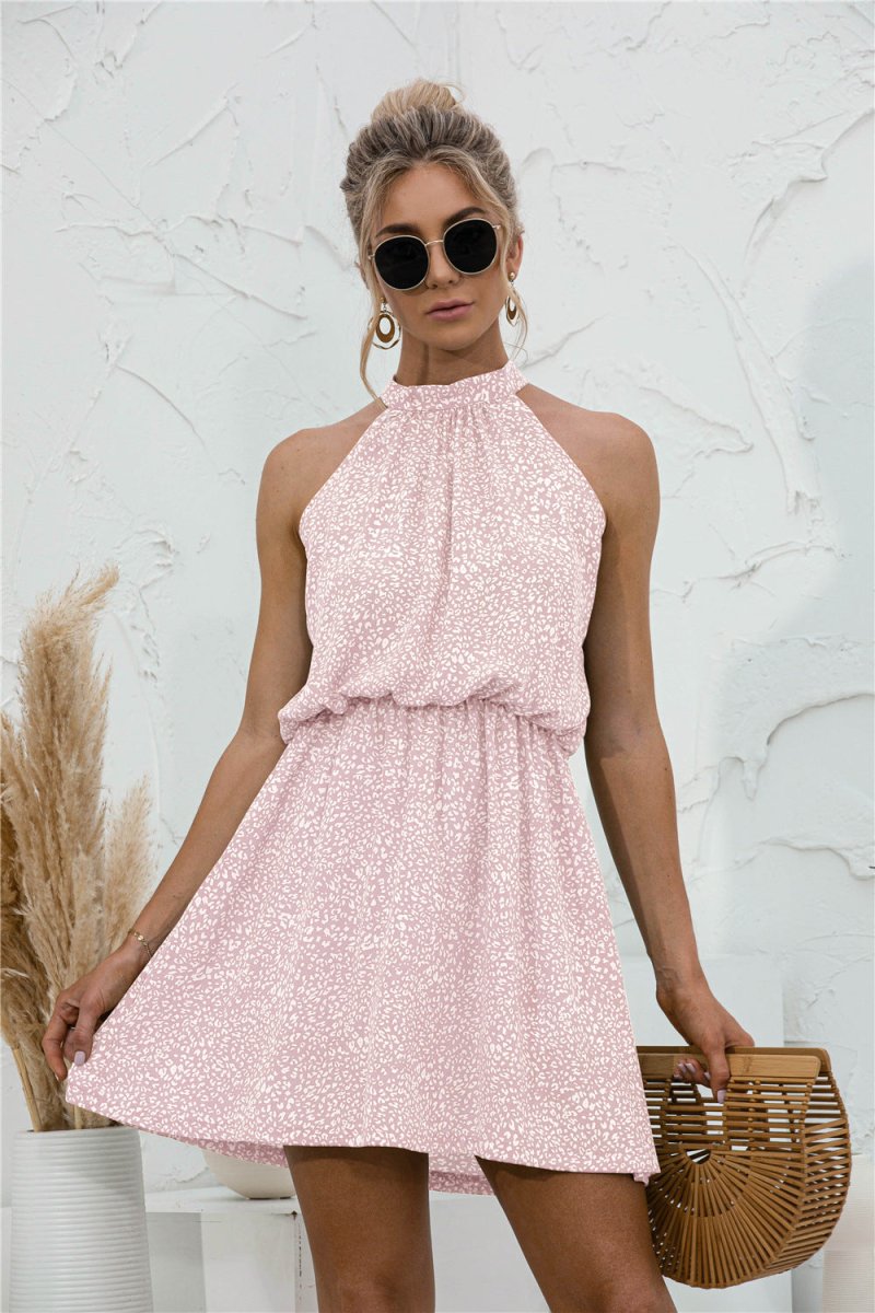 Floral Tied Sleeveless Mini Dress - CELIVINE