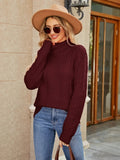 Cable - Knit Mock Neck Sweater - CELIVINE