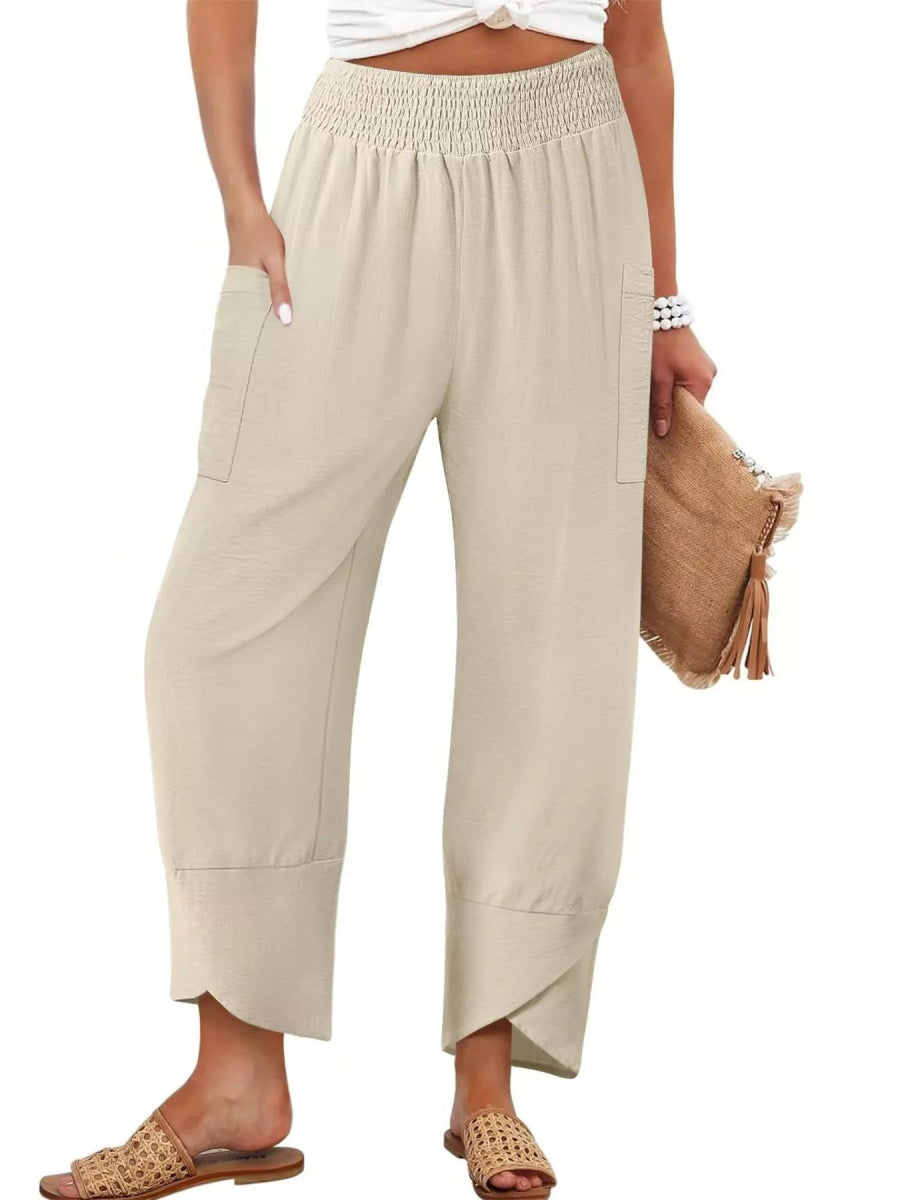 Elastic Waist Pants - CELIVINE