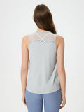 Cutout Back Round Neck Active Tank - CELIVINE