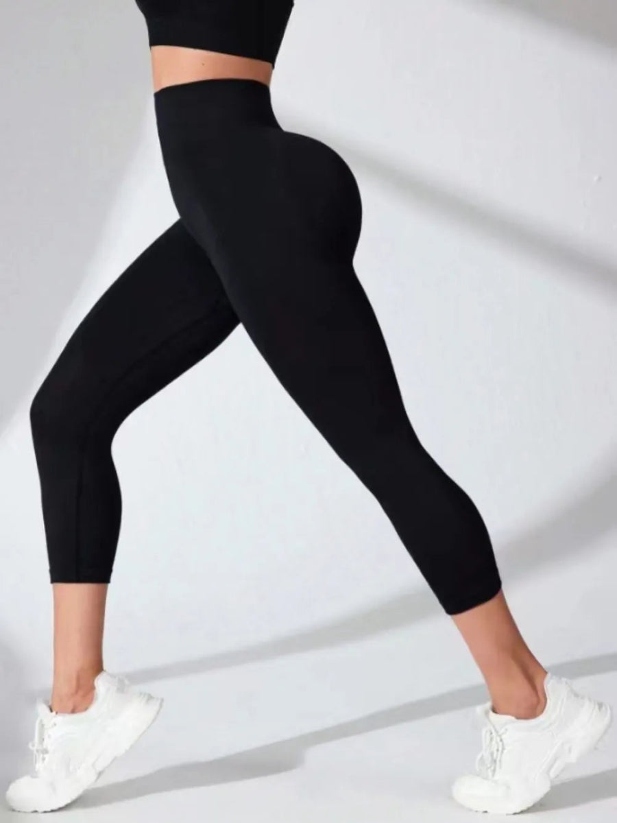 High Waist Cropped Active Leggings - CELIVINE