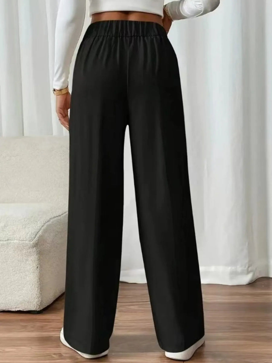 High Waist Wide Leg Pants - CELIVINE