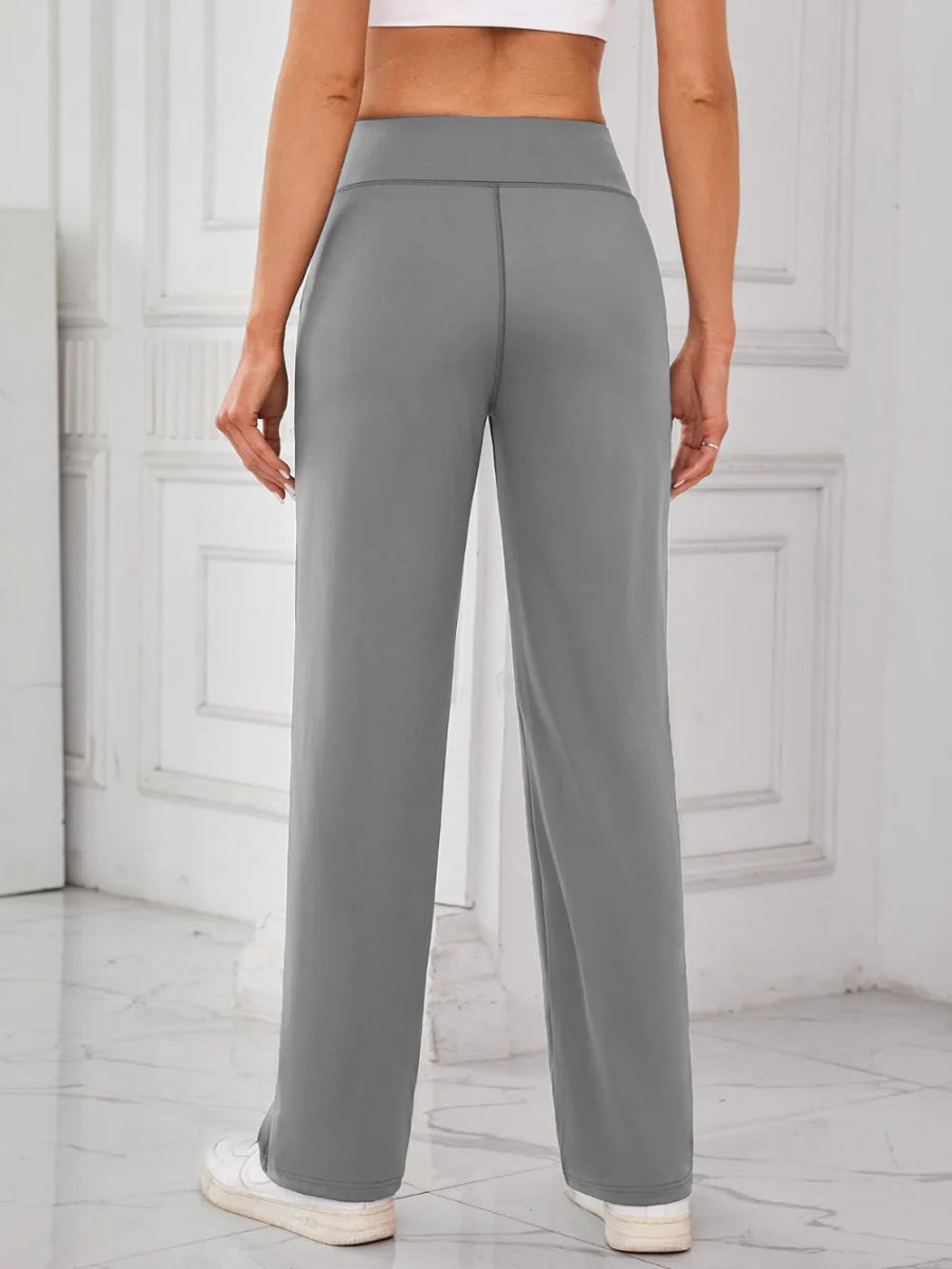 High Waist Active Pants with Pockets - CELIVINE