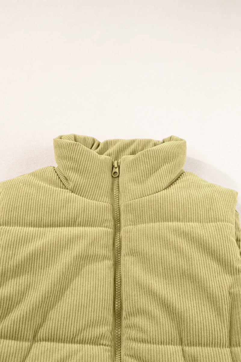Zip Up Turtleneck Vest Coat - CELIVINE