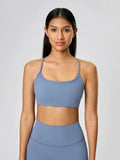 Crisscross Back Scoop Neck Active Cami with Detachable Chest Pads - CELIVINE