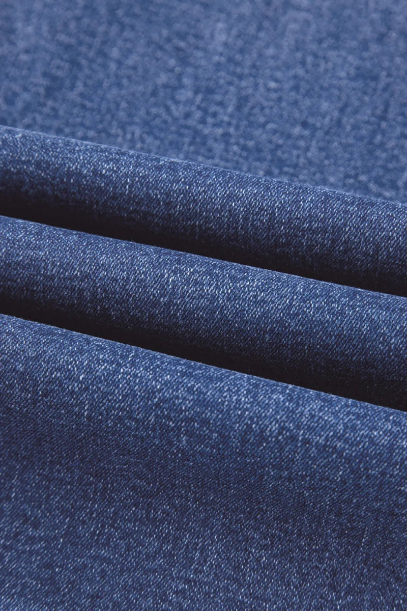 High - Waisted Wide - Leg Vintage Wash Jeans - CELIVINE