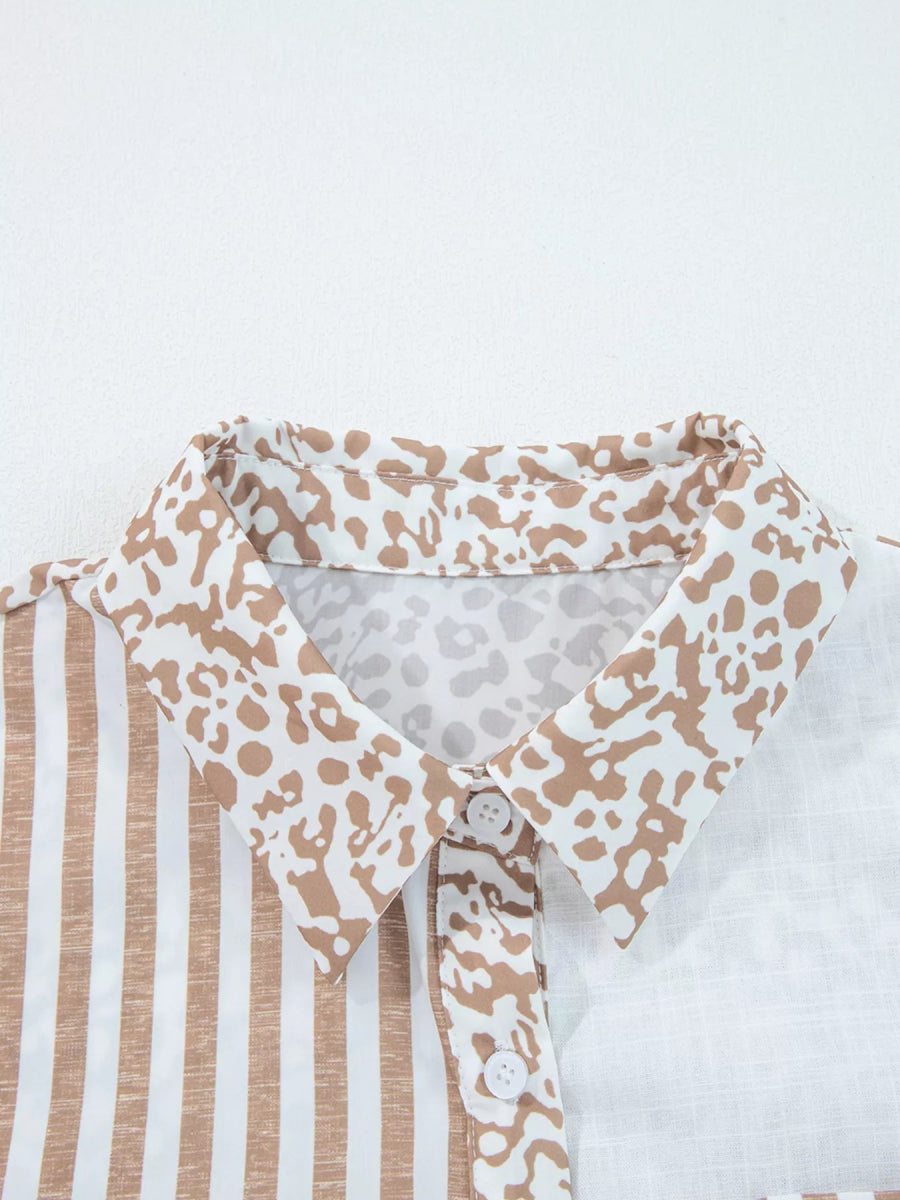 Leopard Striped Western Casual Shirt - CELIVINE