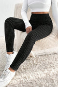 Ribbed High Waist Leggings - CELIVINE