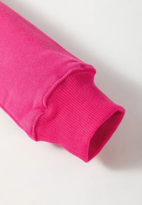 Solid Color Round Neck Long Sleeve Sweatshirt - CELIVINE