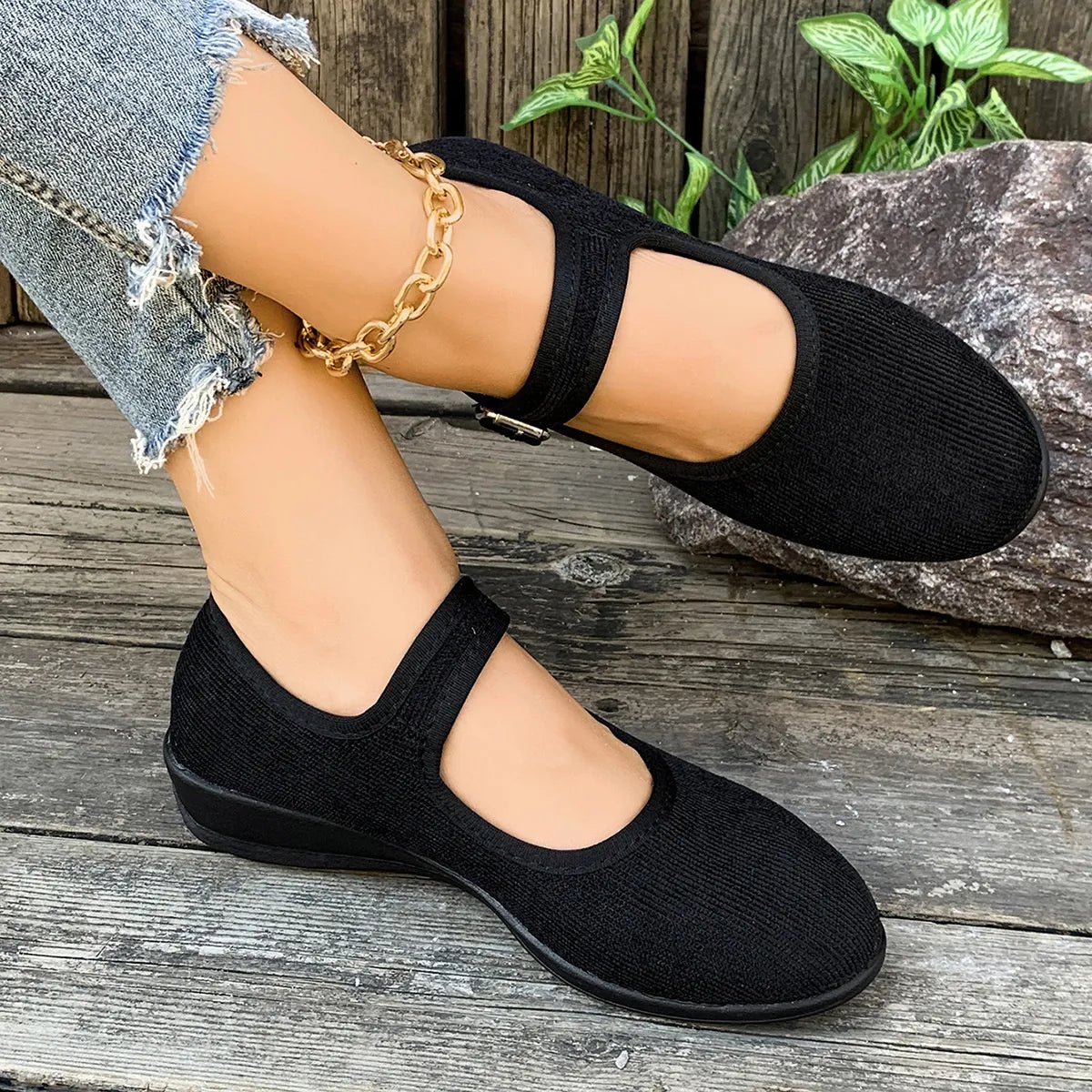 Round Toe Mesh Slip - Ons - CELIVINE