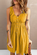 Sleeveless Button Down Mini Magic Dress - CELIVINE