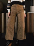High - Waisted Wide Leg Cropped Pants - CELIVINE