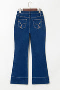 Center Seam Deep Wash Straight Jeans - CELIVINE