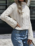 Cable - Knit Turtleneck Sweater - CELIVINE