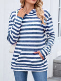 Striped Dropped Shoulder Hoodie - CELIVINE