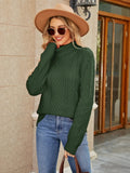 Cable - Knit Mock Neck Sweater - CELIVINE