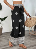 Boho Print Wide Leg Pants - CELIVINE