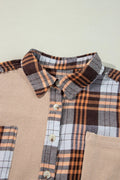Plaid Button Up Long Sleeve Shacket - CELIVINE