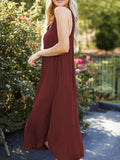 Full Size V - Neck Midi Tank Dress - CELIVINE