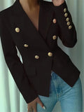 Decor Button Lapel Collar Blazer - CELIVINE