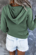Dropped Shoulder Long Sleeve Hoodie with Pocket - CELIVINE