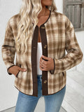 Plaid Long Sleeve Button - Up Jacket - CELIVINE