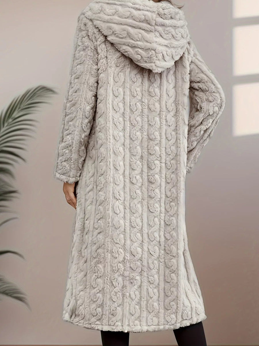 Sherpa Longline Hooded Coat - CELIVINE