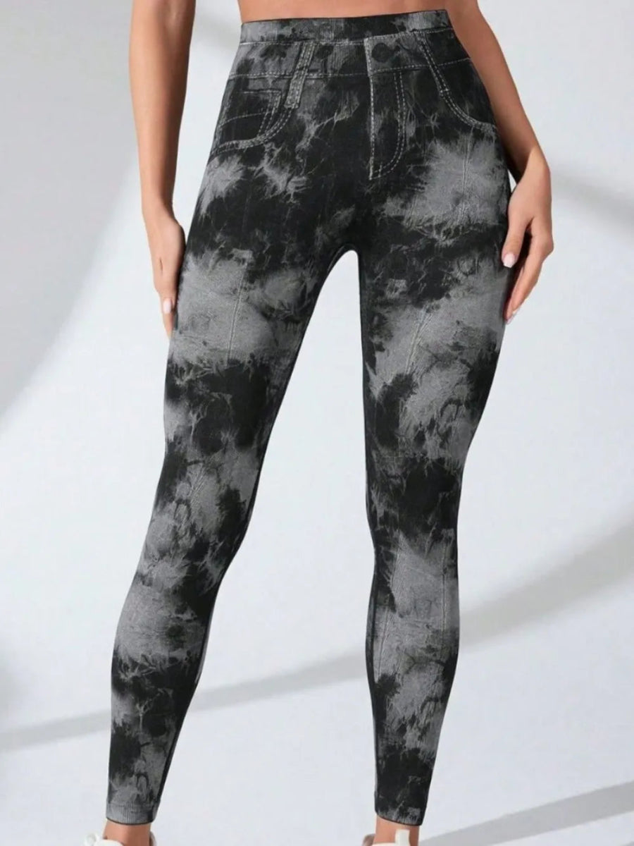 Tie - Dye High Waist Active Leggings - CELIVINE