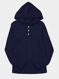 Textured Long Sleeve Hoodie - CELIVINE