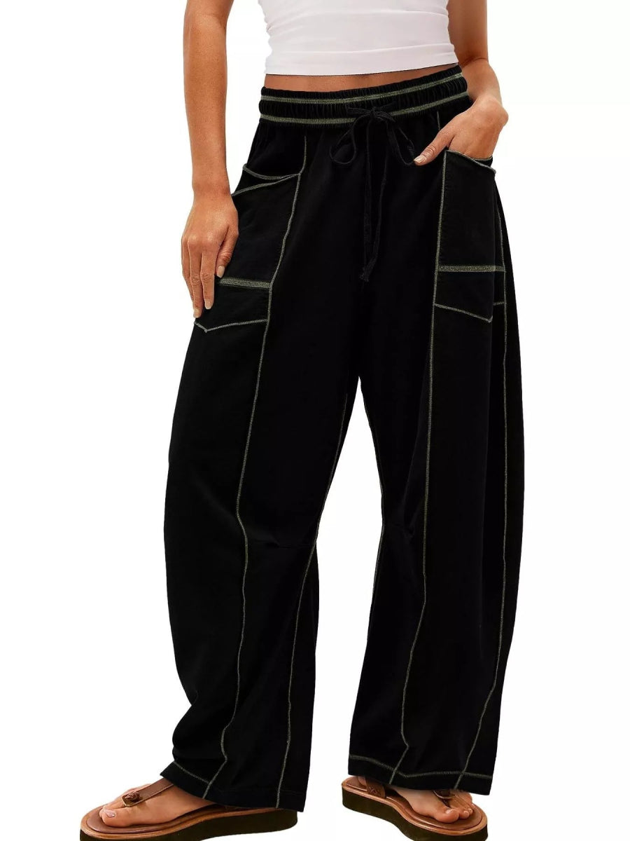 Drawstring Wide Leg Pants - CELIVINE