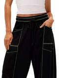 Drawstring Wide Leg Pants - CELIVINE