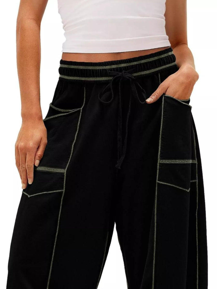 Drawstring Wide Leg Pants - CELIVINE