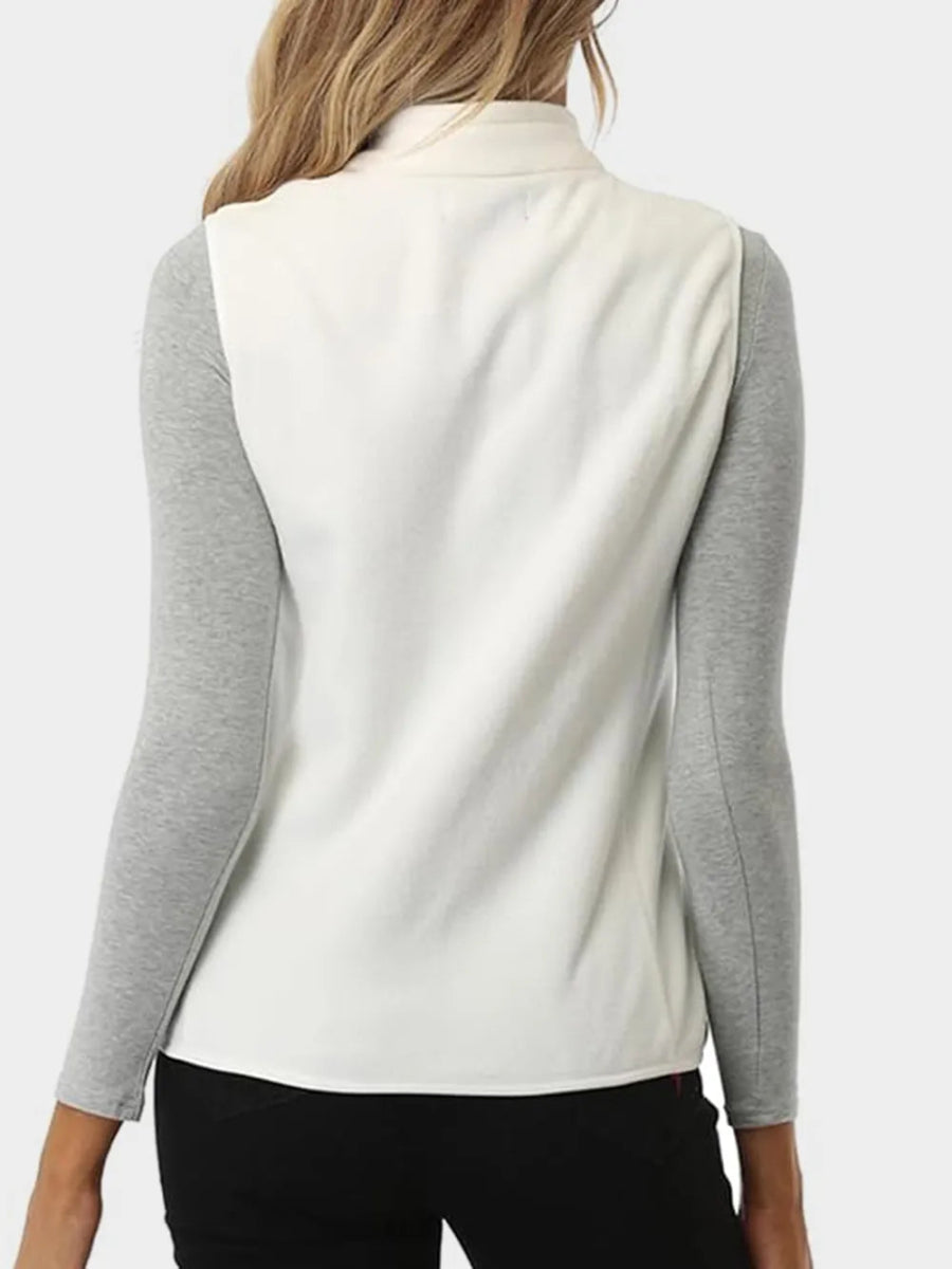 Zip Up Turtleneck Vest with Pockets - CELIVINE