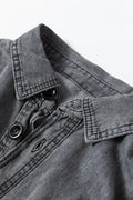 Button Up Long Sleeve Denim Jacket - CELIVINE