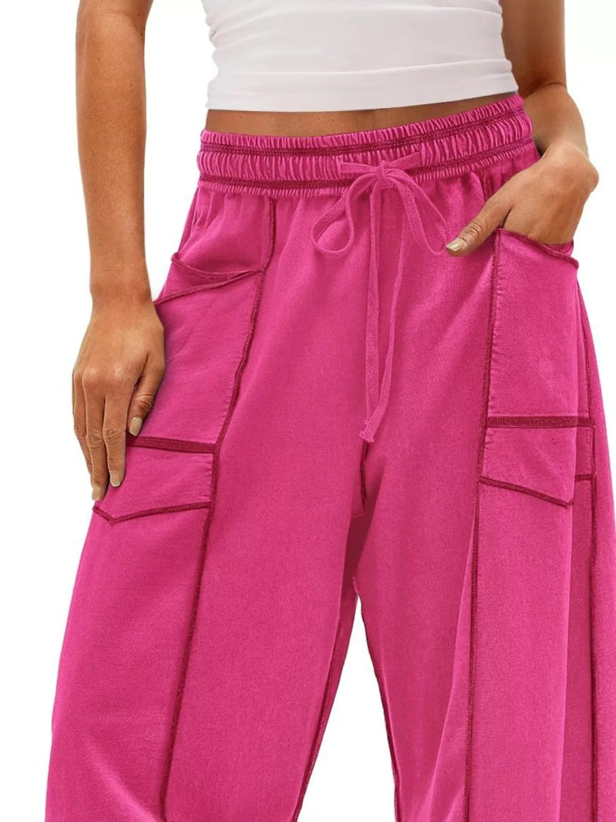 Drawstring Wide Leg Pants - CELIVINE