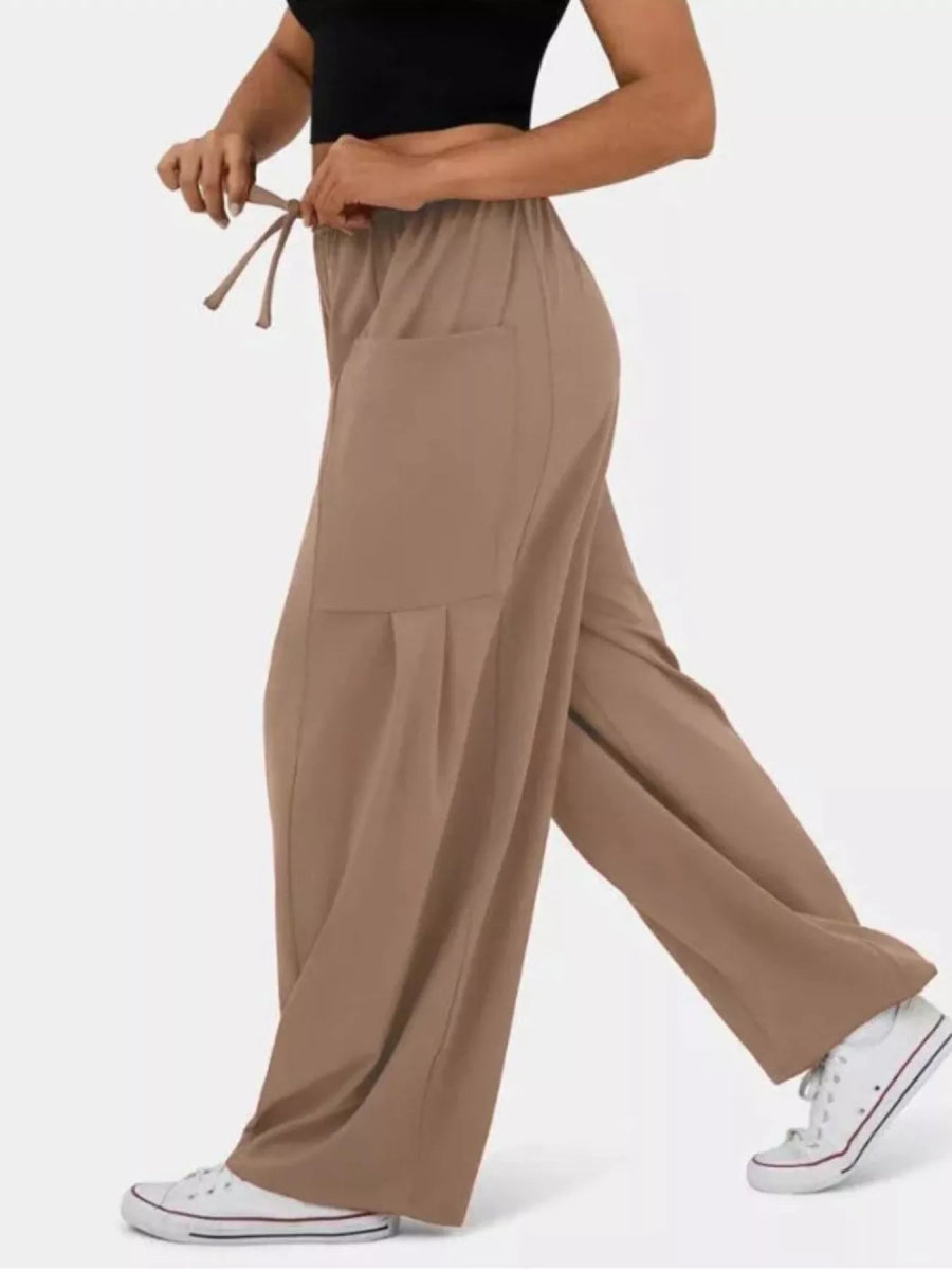 Drawstring Wide Leg Pants - CELIVINE