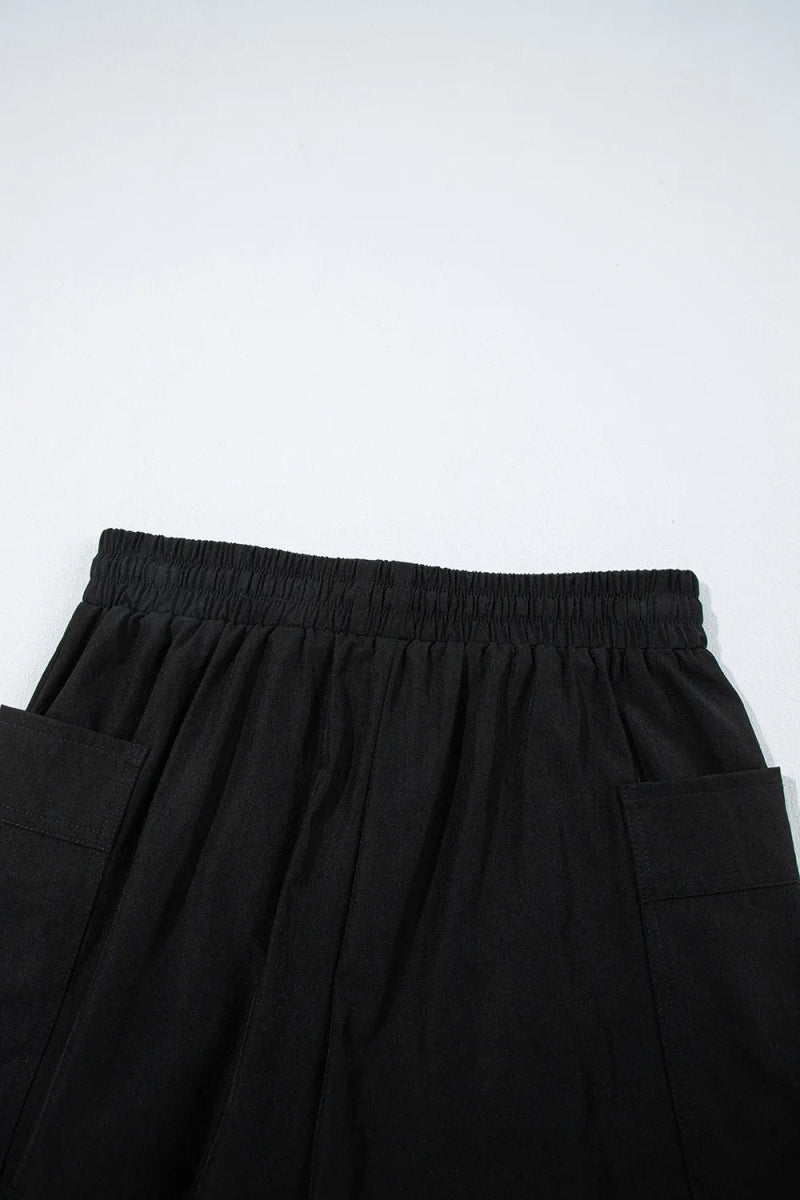 Cargo Pocket Elastic Waist Active Casual Skort - CELIVINE
