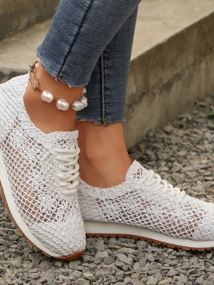 Breathable Mesh Lace - Up Sneakers - CELIVINE