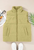 Zip Up Turtleneck Vest Coat - CELIVINE