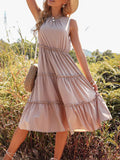 Frill Tiered Midi Dress - CELIVINE