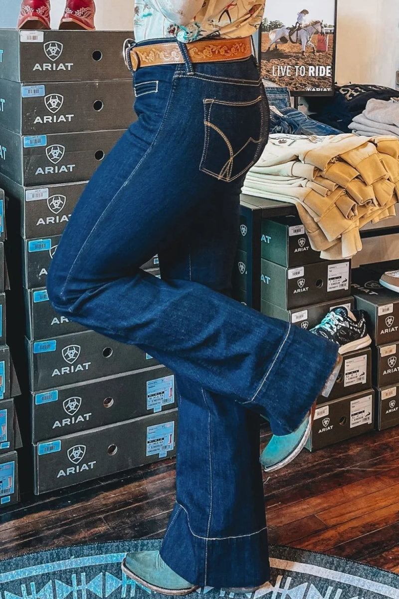 Center Seam Deep Wash Straight Jeans - CELIVINE