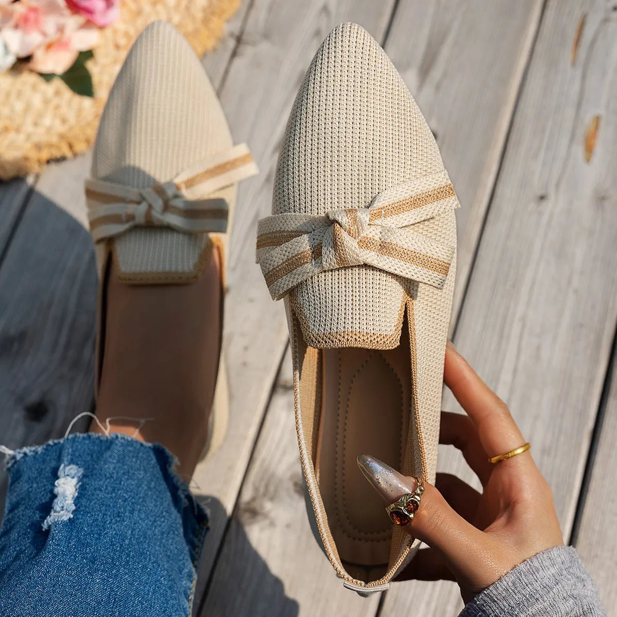 Point Toe Flats Slip - Ons - CELIVINE