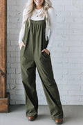 Square Neck Wide Strap Overalls - CELIVINE