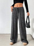Striped Wide Leg Drawstring Pants - CELIVINE