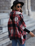 Plaid Hooded Coat with Pockets - CELIVINE