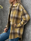Ivy Lane Plaid Collared Neck Long Sleeve Shirt - CELIVINE
